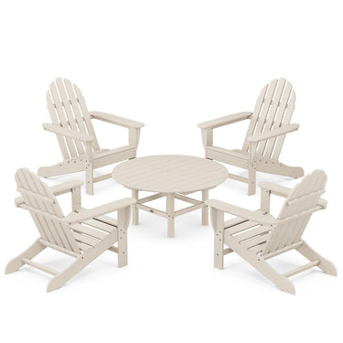 POLYWOOD Classic Adirondack 5-Piece Conversation Set - Sand